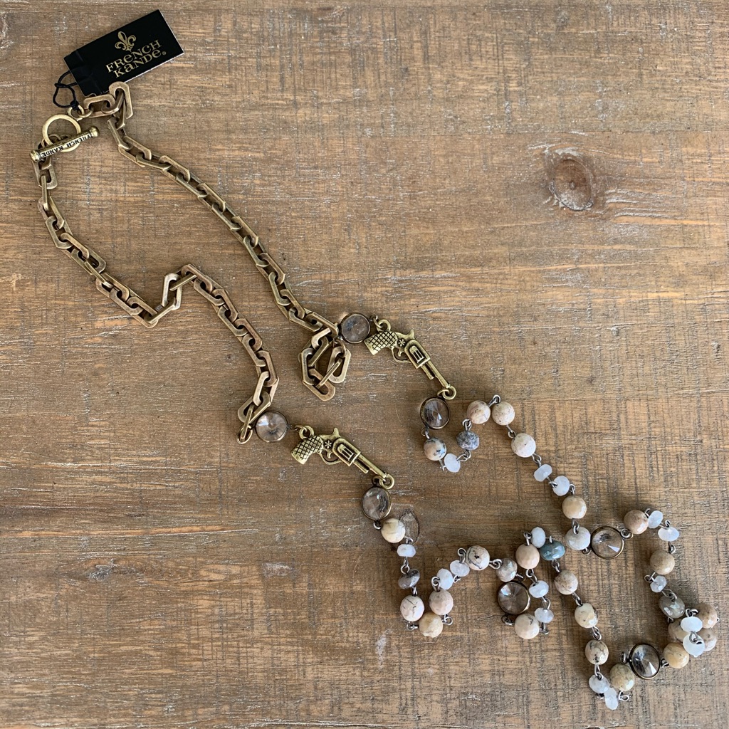 French Kande 45 Inch Pistolette Necklace